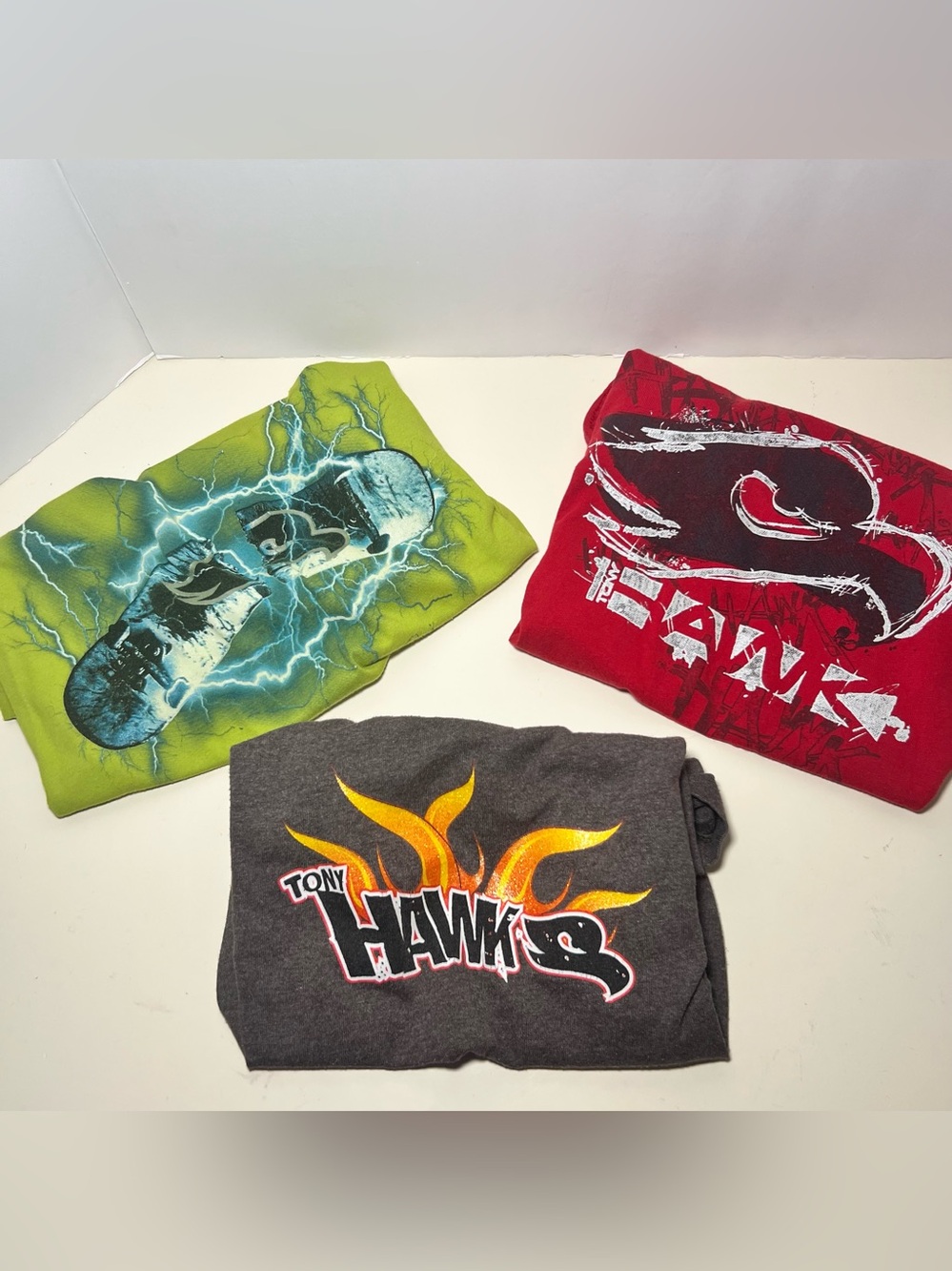 Vintage Bundle Lot Of Three Boys Tony Hawk Y2k Street Wear Skateboarding Tees